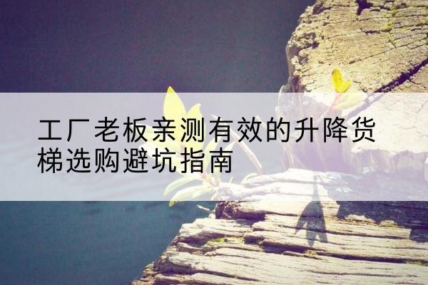 汉阴升降货梯怎么选-工厂老板亲测有效的升降货梯选购避坑指南