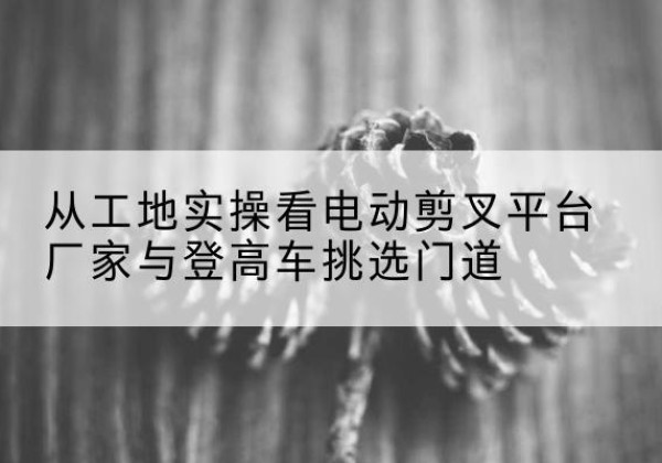 汉阴电动剪叉升降平台厂家-从工地实操看电动剪叉平台厂家与登高车挑选门道